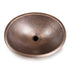Pure Copper Hand Hammered 17 inch Oval Drop-In Bathroom Vanity Sink